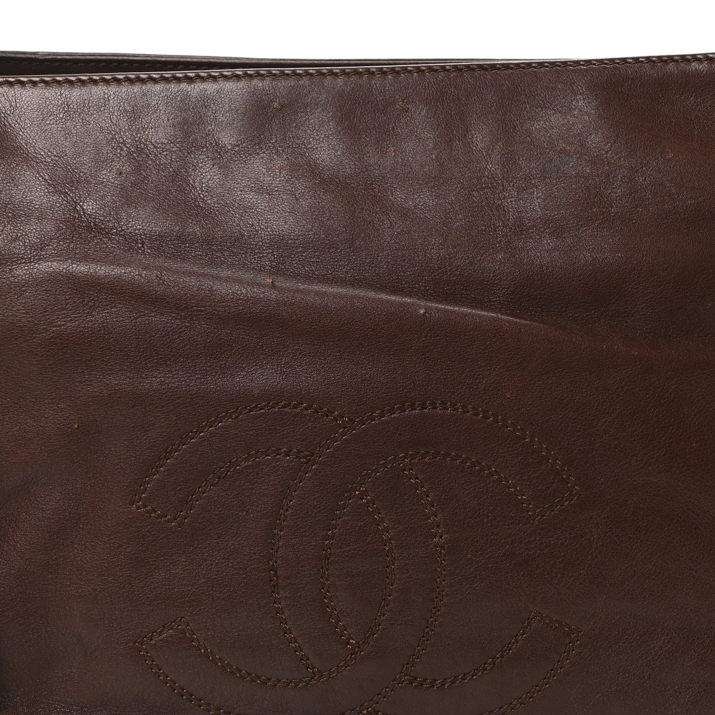 Lambskin CC Tassel Shoulder Bag Brown