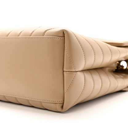Calfskin Y Quilted Monogram Medium Loulou Chain Satchel Dark Beige
