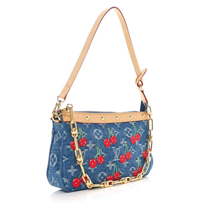 LV X TM Monogram Denim Cerises Pochette Accessories Blue