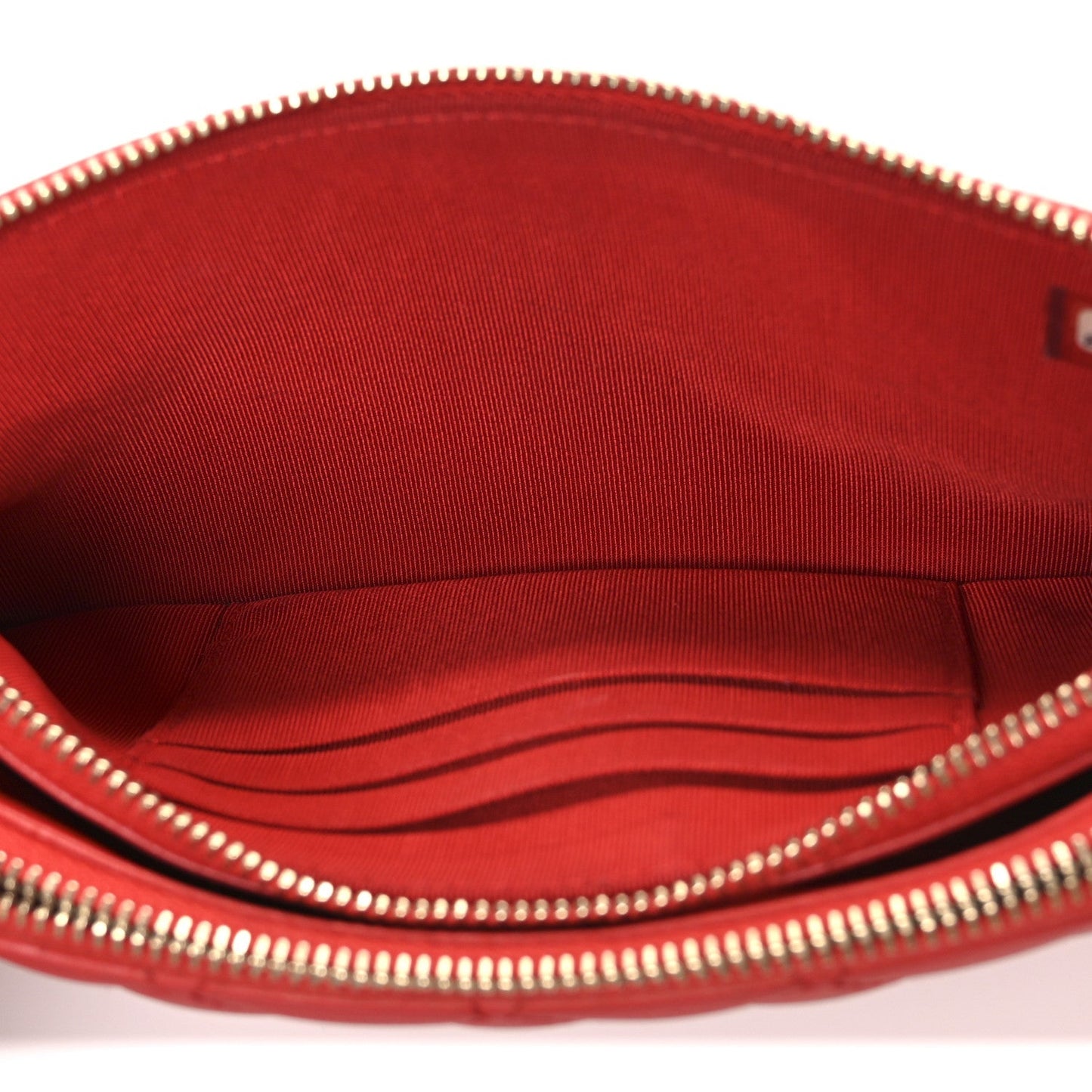 Lambskin Quilted Small Clutch With Chain Red