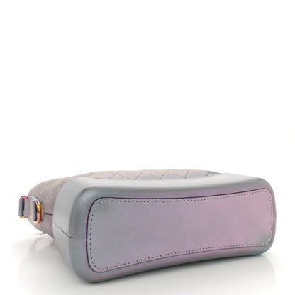 Iridescent Lambskin Calfskin Quilted Medium Gabrielle Hobo Light Purple