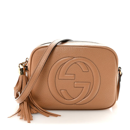 Pebbled Calfskin Small Soho Disco Bag Camelia