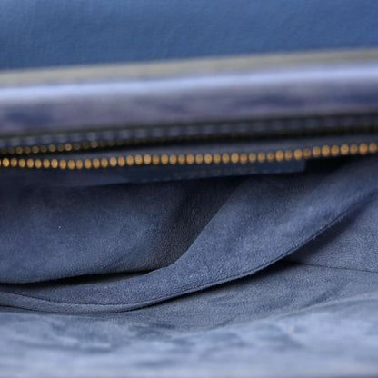 Shiny Goatskin Saddle Bag Cloud Blue