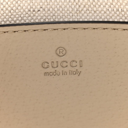 GG Supreme Monogram Textured Dollar Calfskin Web Mini Ophidia GG Handbag Beige Mystic White Oatmeal