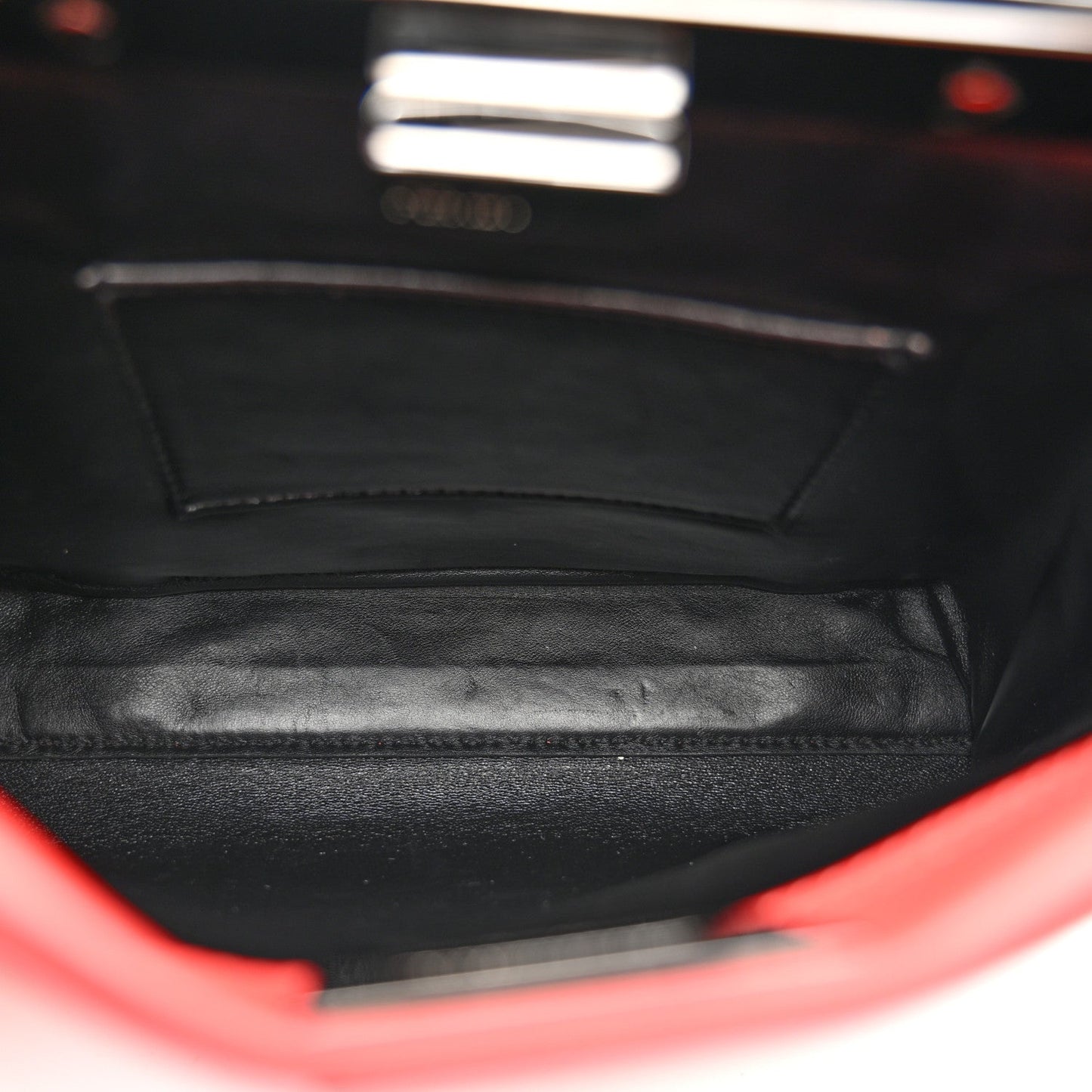 Vitello Seta Nappa Mini Plexi Handle Peekaboo Iconic Satchel Pomodoro