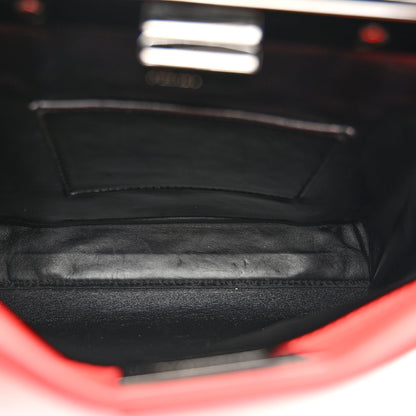 Vitello Seta Nappa Mini Plexi Handle Peekaboo Iconic Satchel Pomodoro