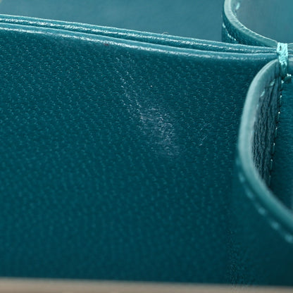 Lambskin Quilted Pearl CC Vanity Case Turquoise