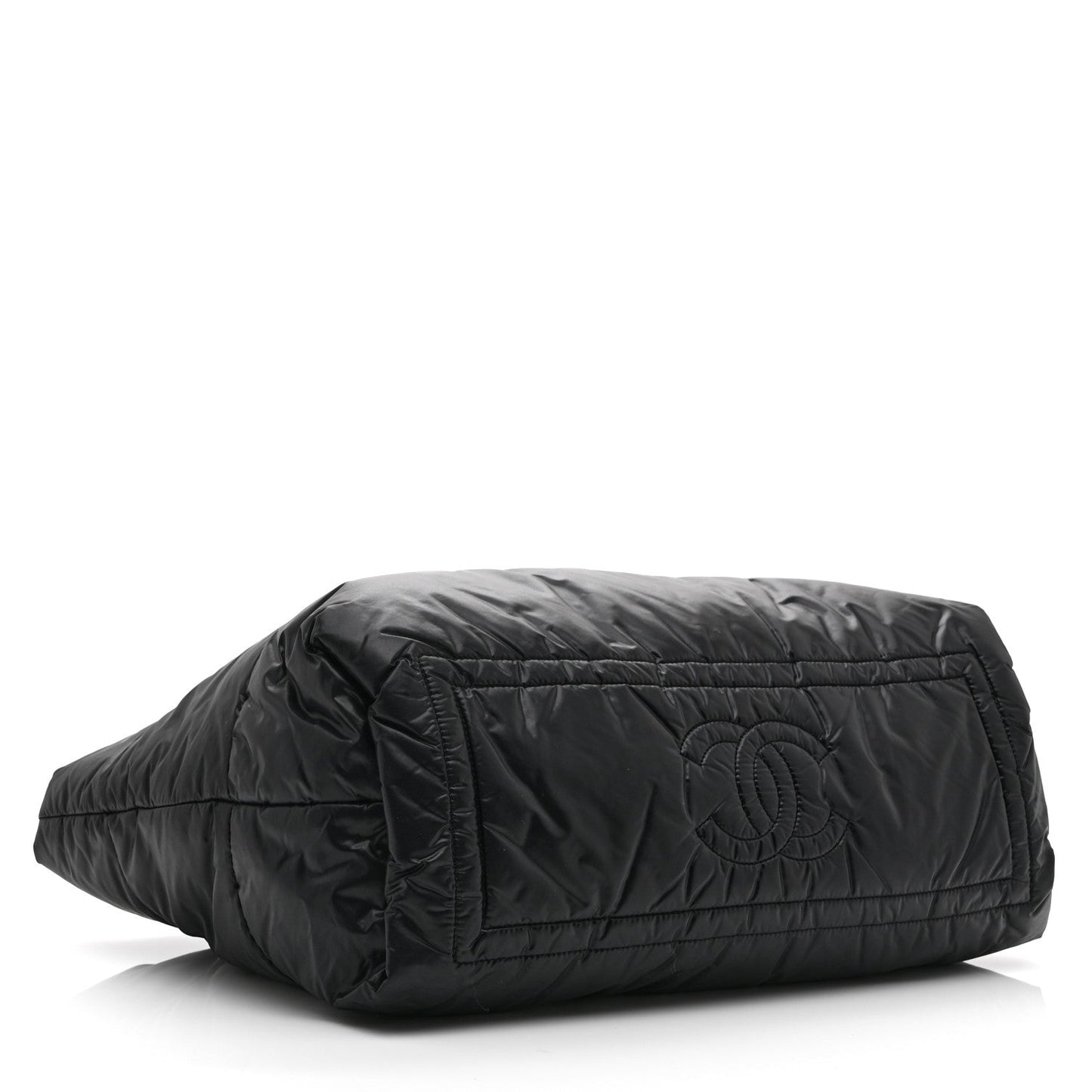 Nylon Quilted Large Coco Cocoon Reversible Tote Black