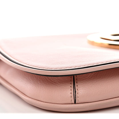 Roxy Calfskin Blondie Chain Shoulder Flap Bag Powder Pink