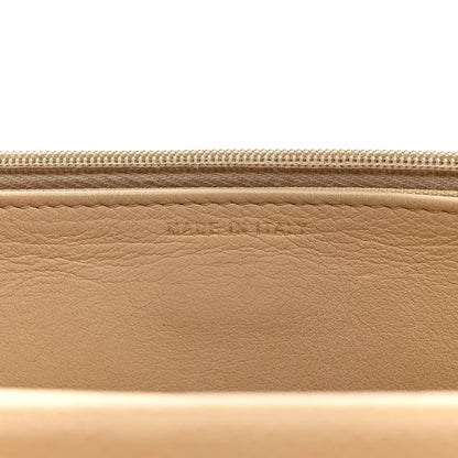 Caviar Quilted Wallet On Chain WOC Beige
