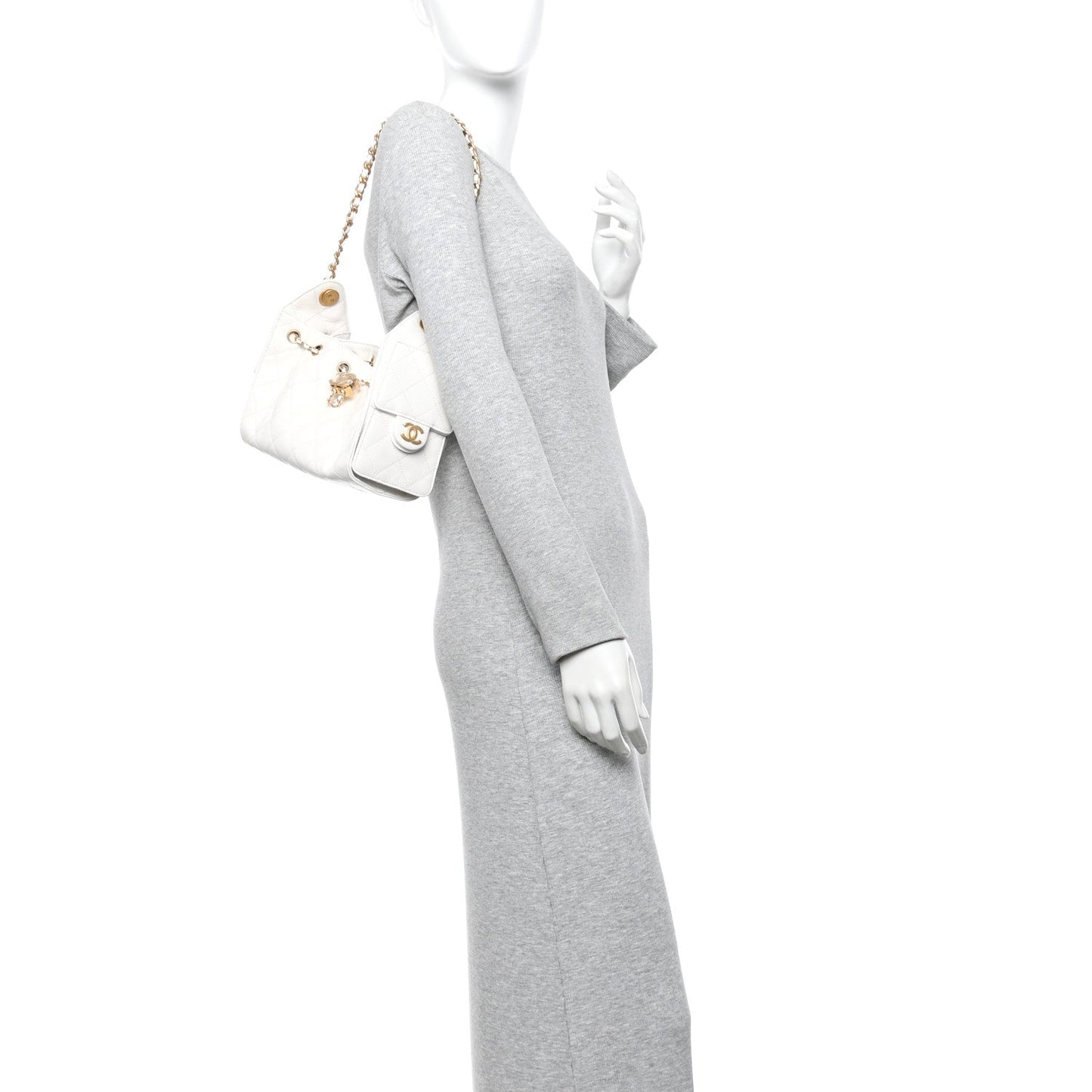 Caviar Quilted Mini Chanel 25 Handbag White