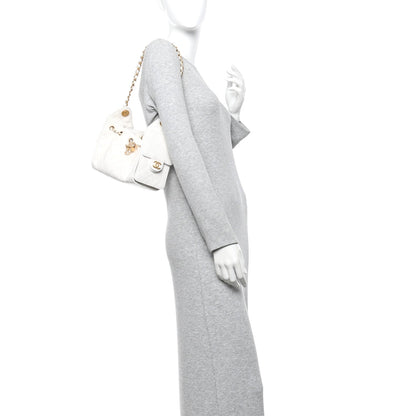 Caviar Quilted Mini Chanel 25 Handbag White