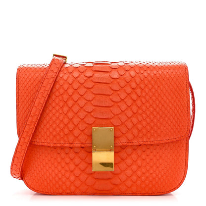 Snakeskin Classic Box Flap Orange