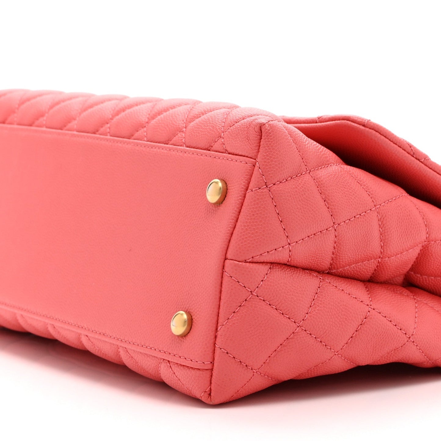 Caviar Quilted Small Coco Handle Flap Pink