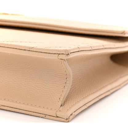 Grain De Poudre Matelasse Chevron Monogram Envelope Chain Wallet Nude Powder