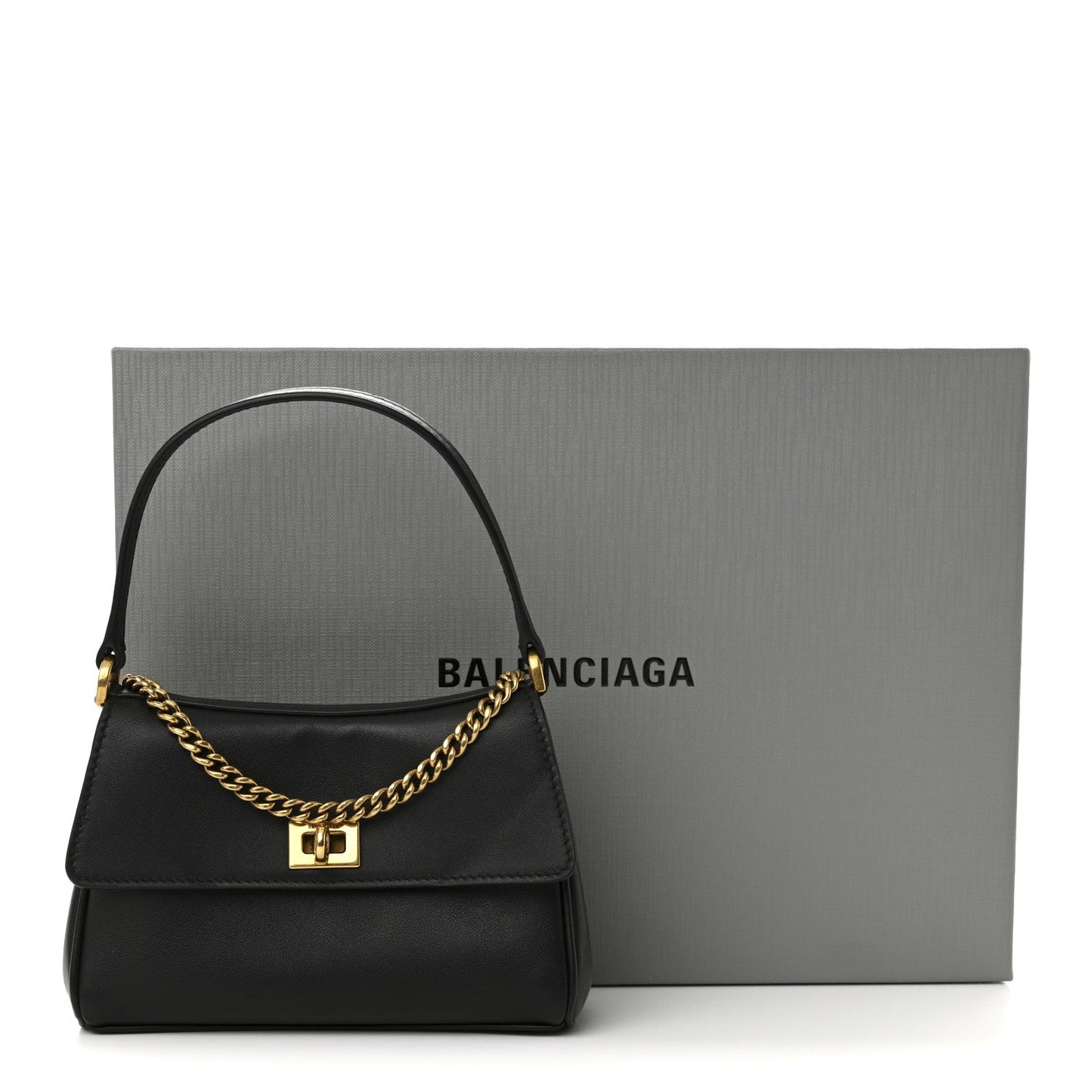 Natural Smooth Calfskin Nano Rodeo Top Handle Handbag Black