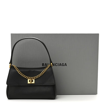 Natural Smooth Calfskin Nano Rodeo Top Handle Handbag Black
