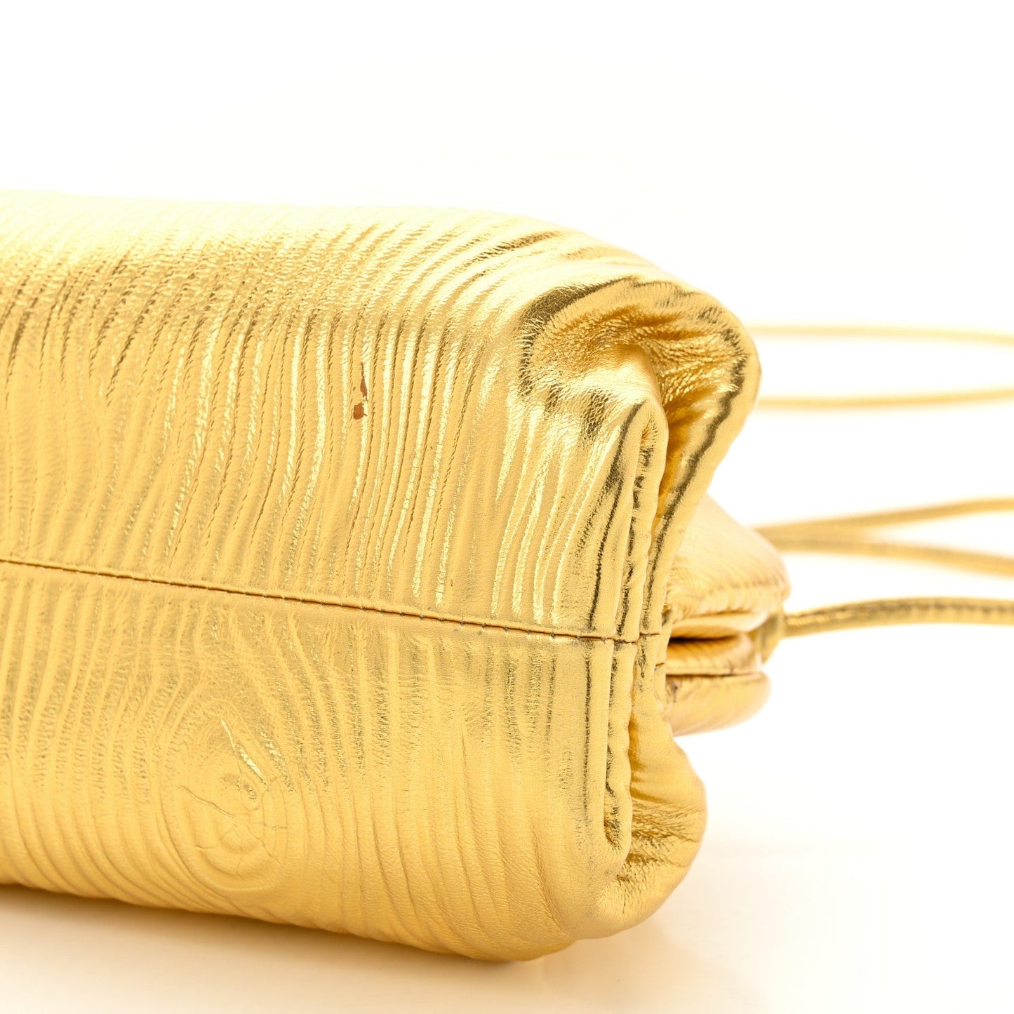 Metallic Bark Calfskin The Mini Pouch Gold