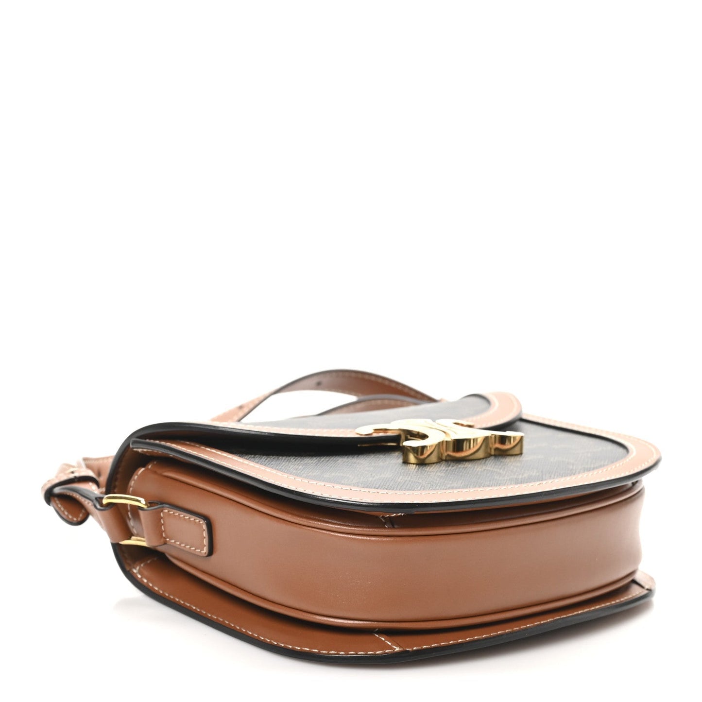 Canvas Calfskin Triomphe Teen Besace Tan