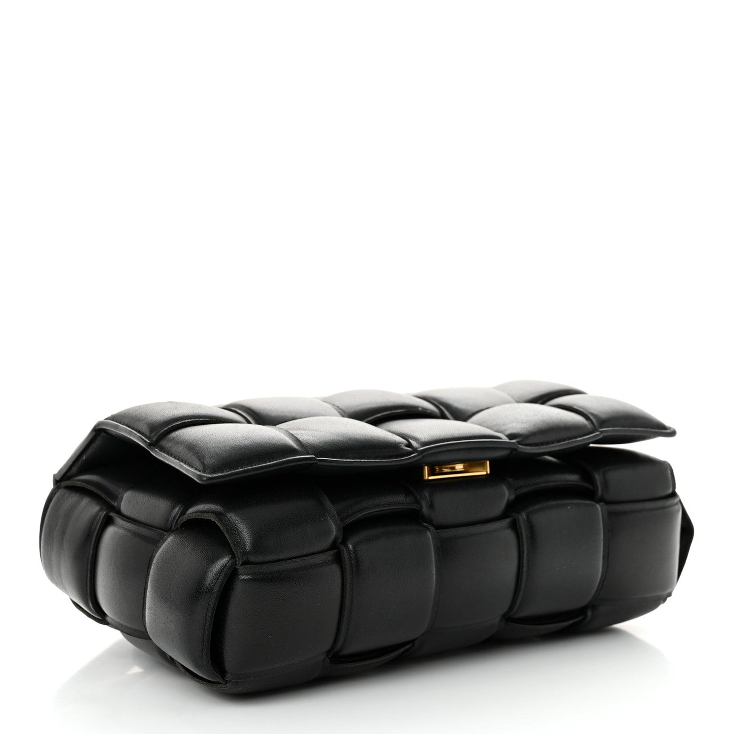 Nappa Maxi Intreccio Padded Cassette Crossbody Bag Black
