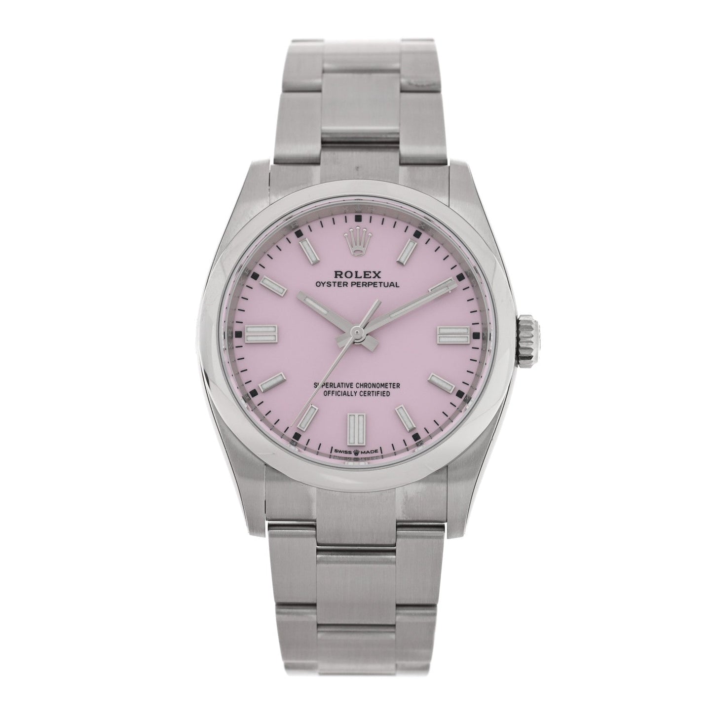 Stainless Steel 36mm Oyster Perpetual Watch Candy Pink 126000