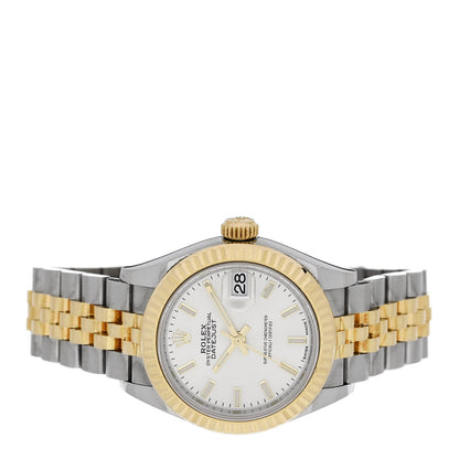 Stainless Steel 18K Yellow Gold 28mm Oyster Perpetual Datejust Watch Silver 279173