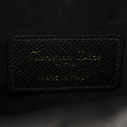 Grained Calfskin Mini Saddle Bag With Strap Black