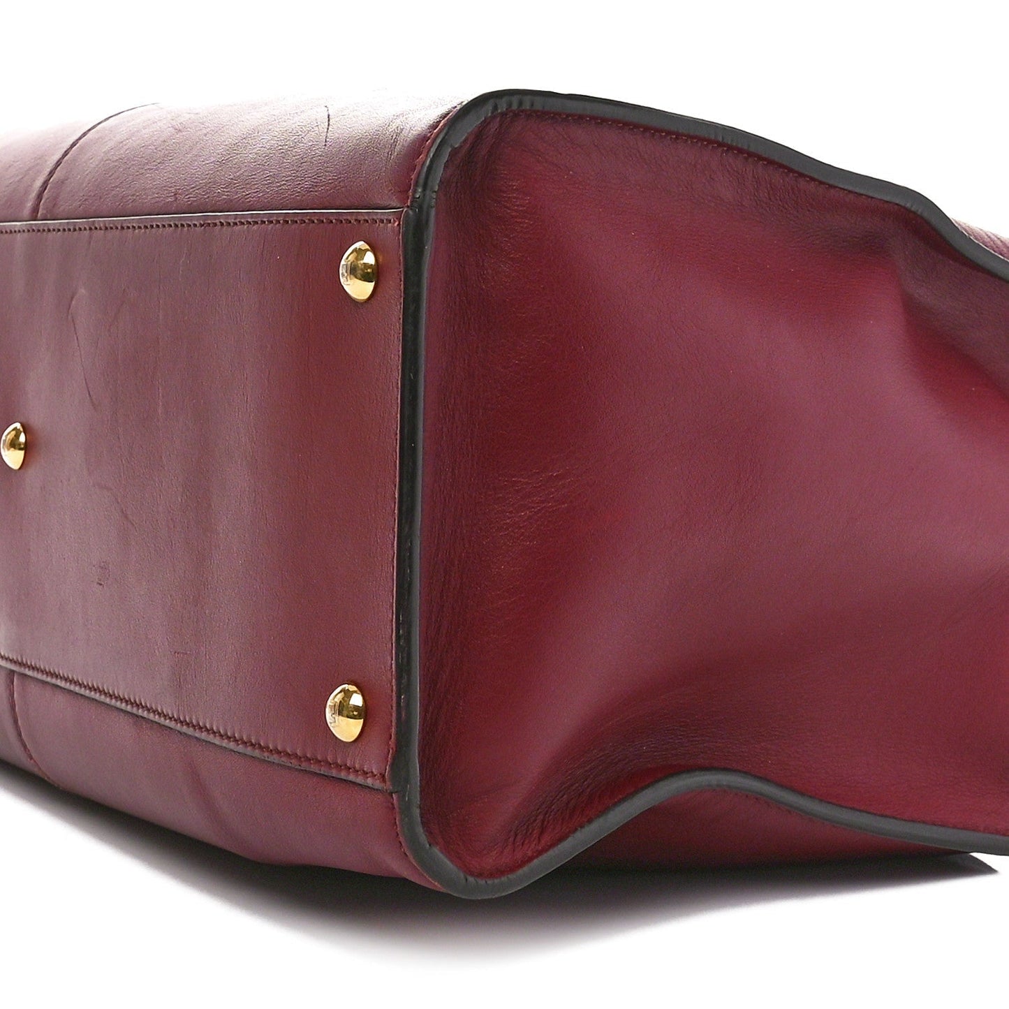 Vitello Seta Glazed Fabric FF 1974 Large Peekaboo X-Lite Barolo Mogano Panna