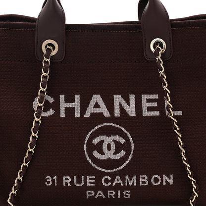 Mixed Fibers Calfskin Small Deauville Tote Burgundy