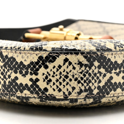 GG Supreme Monogram Snakeskin Small Jackie 1961 Hobo Beige Ebony