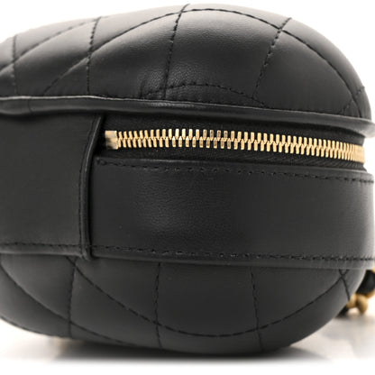 Lambskin Quilted CC Bubble Vanity Case With Chain Black