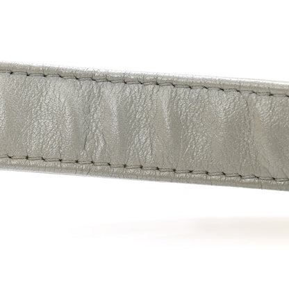 Metallic Lambskin Quilted Medium Boy Flap Silver