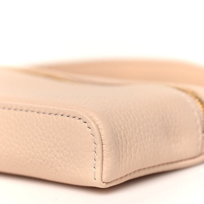 Grained Calfskin Extra Pocket Mini Pouch Creamed Honey