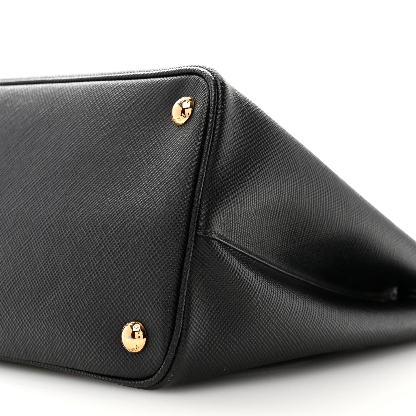 Saffiano Cuir Medium Double Bag Black Fuoco