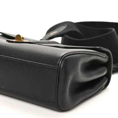 Grained Calfskin Teen Soft 16 Shoulder Bag Black