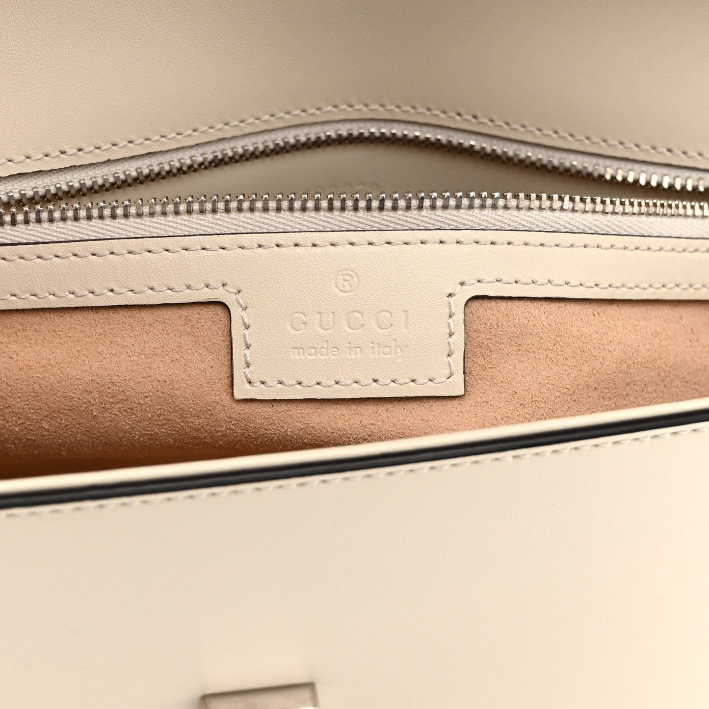 Senna Calfskin Petite GG Top Handle Shoulder Bag Mystic White