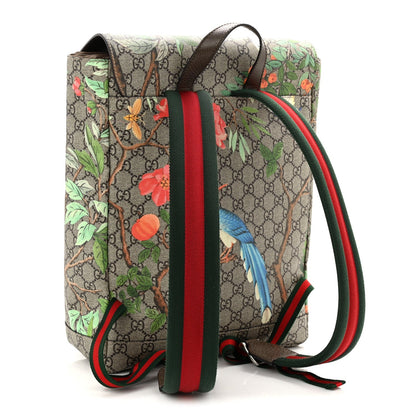 GG Supreme Monogram Tian Web Single Buckle Backpack Beige Multicolor New Acero