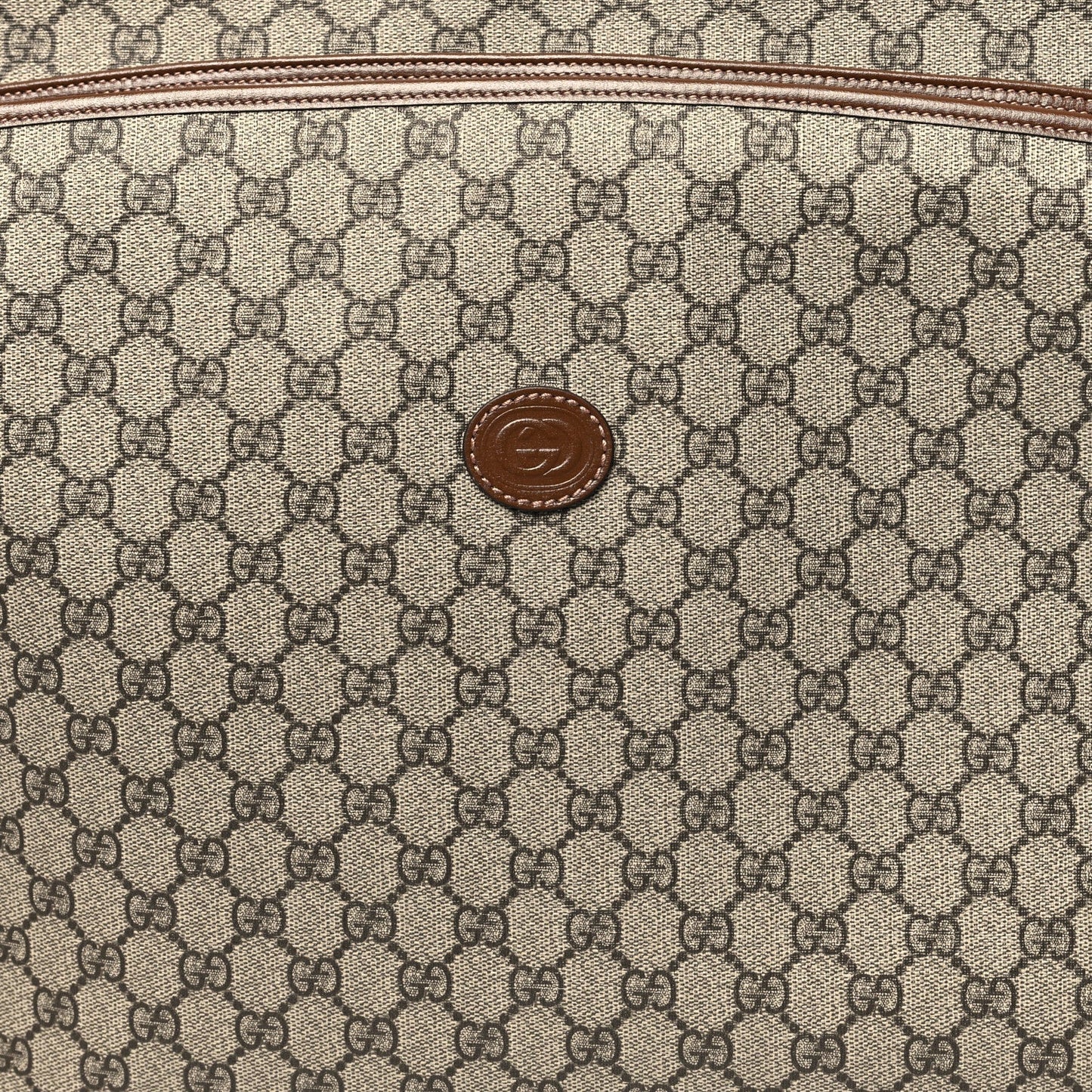 GG Supreme Monogram Azalea Calfskin Retro Interlocking G Hanger Garment Bag Beige Ebony Brown Sugar