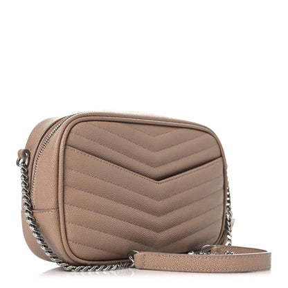 Grain De Poudre Matelasse Monogram Mini Lou Camera Bag  Gold Sand