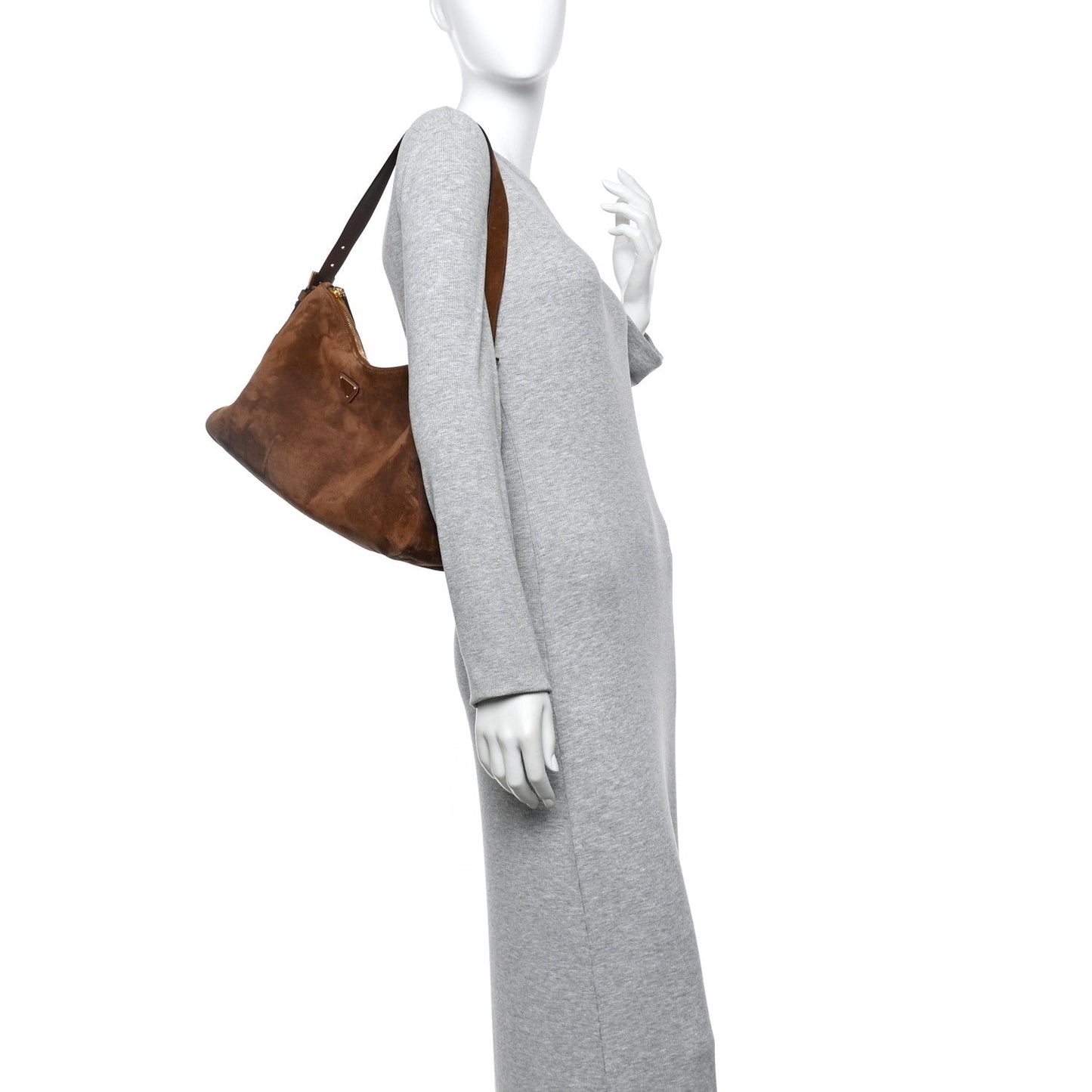 Scamosciato Suede Large Aimee Shoulder Bag Cacao