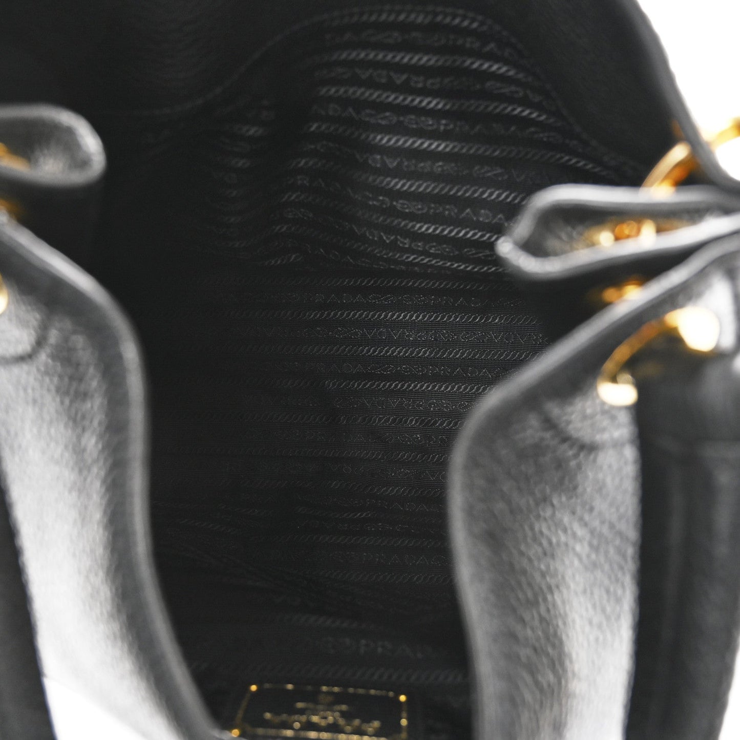 Vitello Phenix Embossed Logo Hobo Black