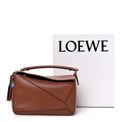 Nappa Lambskin Small Featherlight Puzzle Bag Pecan