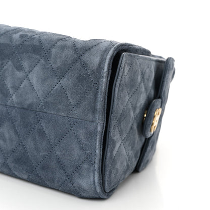 Suede Quilted Small Chanel 25 Handbag Blue