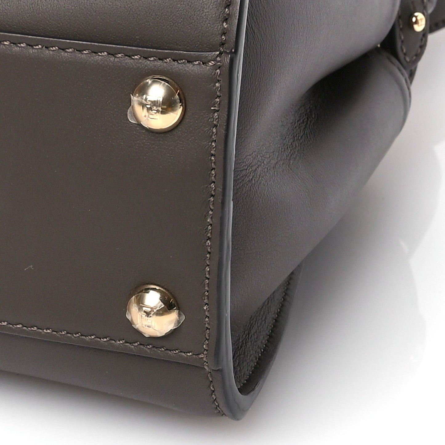 Vitello Seta Suede FF Mini Peekaboo Iconic Satchel Chocolate Sigaro Marrone
