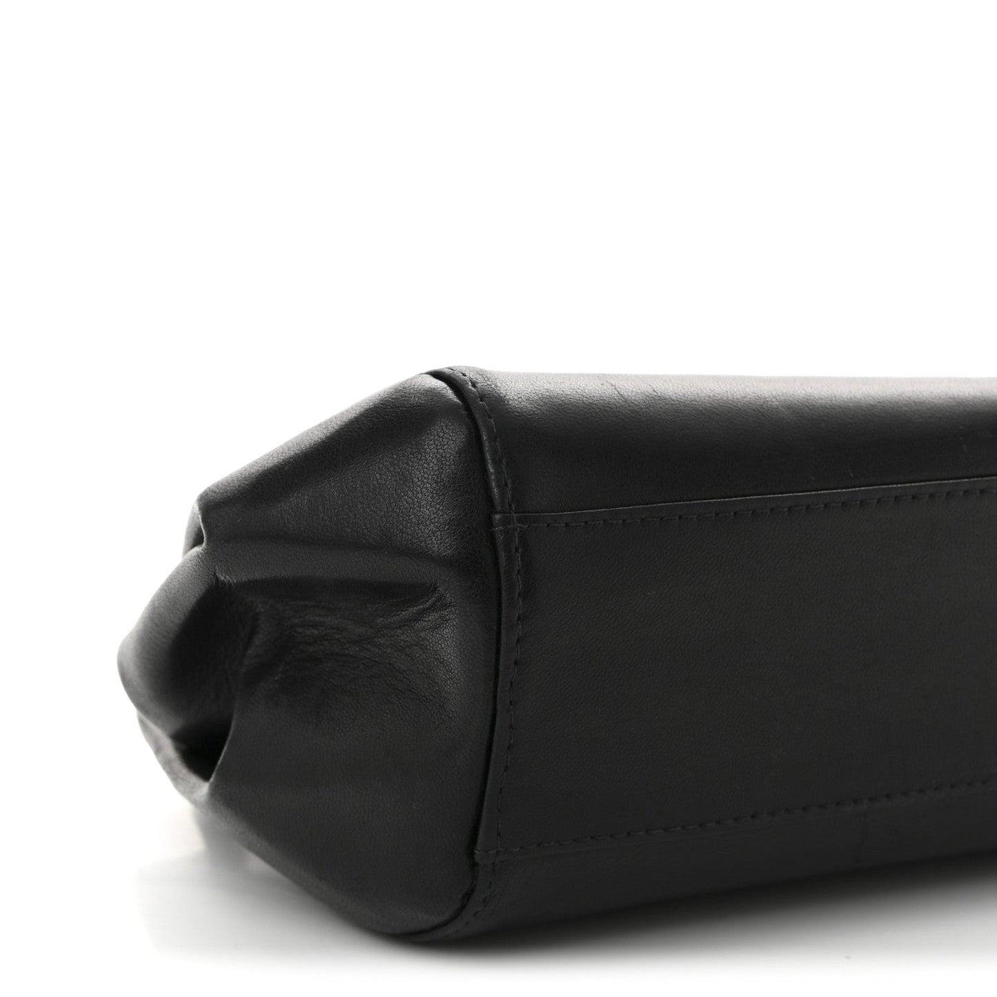 Lambskin Vertical Quilt Small Accordion Flap Black