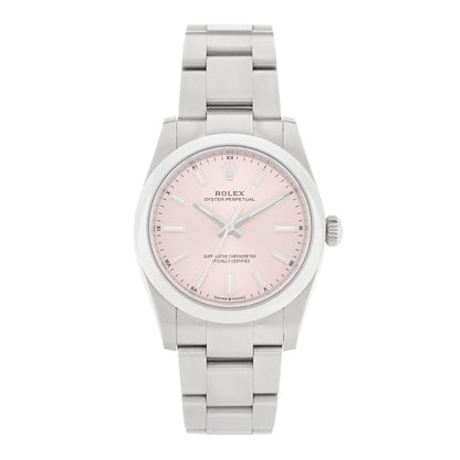 Stainless Steel 34mm Oyster Perpetual Watch Pink 124200