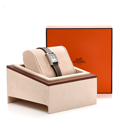 Stainless Steel Swift Diamond Bezel Mother of Pearl 17.2mm Heure H Hour Quartz Watch Etoupe