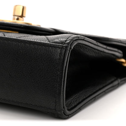 Lambskin Quilted Chic Pearls Flap Black