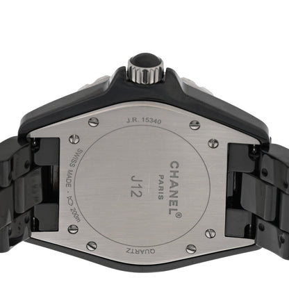 Stainless Steel Ceramic Diamond 38mm J12 Quartz Watch Black