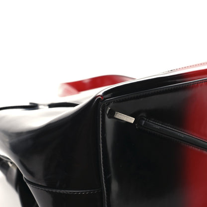 Smooth Airbrushed Calfskin XL Gancini Buckles Tote Bag Flame Red Black
